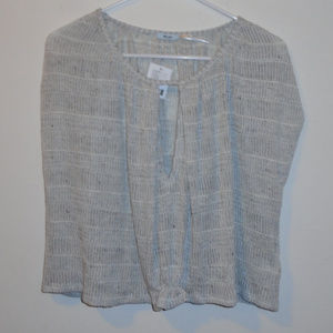 UO Kimchi Blue Gray & White Mesh Sweater Crop Top